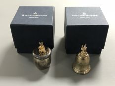 Two boxed sterling silver Northern Goldsmith baby's first tooth boxes