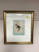 20th century school : A Wee Kiltie, watercolour, 10 cm x 8 cm, signed with initialled, dated 1914.