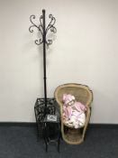 A metal hat and coat stick stand,