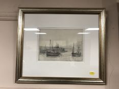 Mary Williams : Grey day St Ives September, graphite, 18 cm x 24 cm, framed.