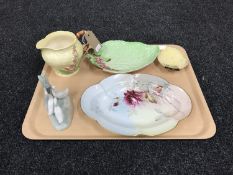 A tray of Carlton ware, Nao figure,