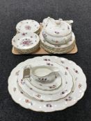 A tray of twenty nine pieces of Booths Lowestoft dinner ware