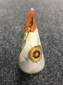 A Clarice Cliff Bizarre Rhodanthe pattern conical sugar sifter CONDITION REPORT: