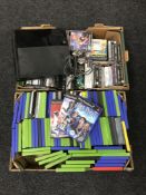 Two boxes of assorted Playstation, Xbox,