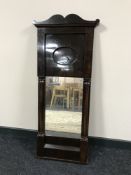 An antique mahogany pier glass mirror