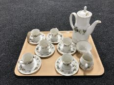 A tray of fifteen piece Royal Doulton Larchmont coffee set