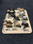 Ten Border Fine Arts figures - Horses and Ponies with name plates.