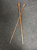 Two wooden shillelaghs