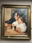 An Artigraph Edition : A lady with child, framed.