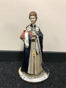 A capodimonte china figure - Queen Elizabeth II CONDITION REPORT: Some light surface