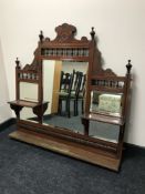 A Victorian mahogany over mantel mirror