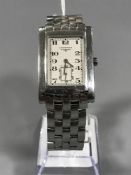 A gents stainless steel Longines wristwatch, quartz movement,