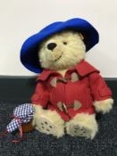 A Steiff Paddington bear with marmalade jar