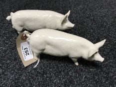 Two Beswick pigs