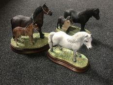 Three boxed Border Fine Arts Classics limited edition figures- Fell Mare and Foal 308/750,