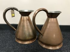 Two copper 1 gallon jugs