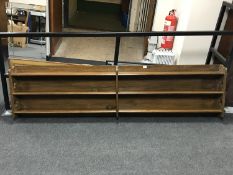 A large oak wall shelf,