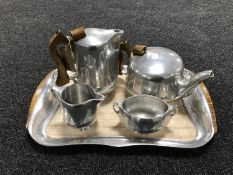 A four piece Picquot tea service on tray (5)