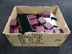 A quantity of deluxe jewellery boxes comprising ten large ring display boxes, ten earring boxes,