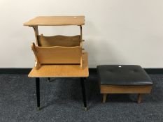 A 1970's teak square coffee table,