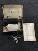 A leather case containing a Royal jubilee book - Soldier's killed on the first day of the Somme,