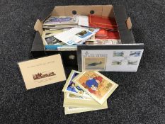 A box of stamp interest postcards