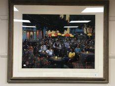 Anthony Orme : An evening cafe scene, colour chalks, 79 cm x 58 cm, signed, framed.