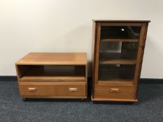 A teak G Plan audio cabinet and matching TV stand