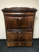 A late 19th century mahogany secretaire chest