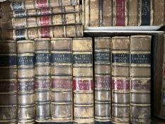 Two boxes of late nineteenth century leather bound law books