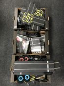 Three boxes of Scalectrix track and accessories