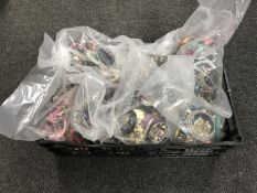 A crate of seven large bags of costume jewellery