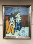 An Artigraph Edition : Harlequin and his companion, framed.