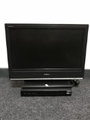 A Sony 20 inch lcd tv with remote together with Humax freeview box with remote