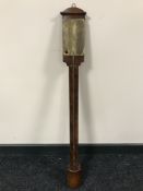 A mahogany and brass stick barometer