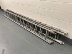 Two aluminium extension ladders