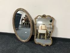 An ornate gilt framed mirror,