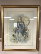 Elizabeth Scott - Moore : Felicity in the Victorian chair, watercolour, 44 cm x 34 cm,