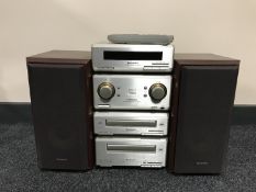 A Technics four piece separates hifi with speakers and remote