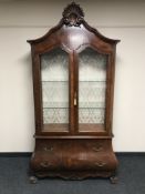 A mahogany Italian style display cabinet CONDITION REPORT: Glass panel on left side