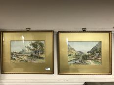 Harry Sticks : A shallow stream in a mountainous landscape, watercolour, 28 cm x 19 cm, framed,