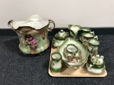 A tray of nine pieces of Mayfair Staffordshire china,
