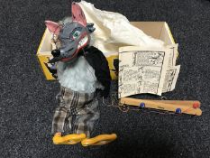 A boxed Pelham puppet - Wolf