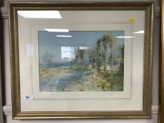 David Thomas Robertson : The river Tyne near Bywell, 25 cm x 35 cm, watercolour, signed, framed.