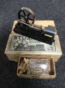 A Stuart live steam model mill engine type S 50, in original box with instructions,