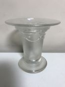 A David Wallace opaque glass vase dated 1987, height 15.