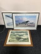 Two silvered-framed signed prints - Battle of Britain VC, by Robert Taylor,