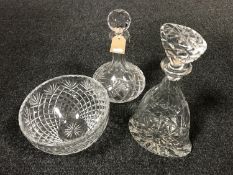 A Royal Doulton decanter together with an Edinburgh International ships decanter and bowl