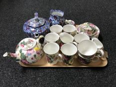 A tray of Maling Ringtons chintz teapot and waterjug,