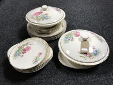 Twenty three pieces of Royal Doulton Carnation dinner ware